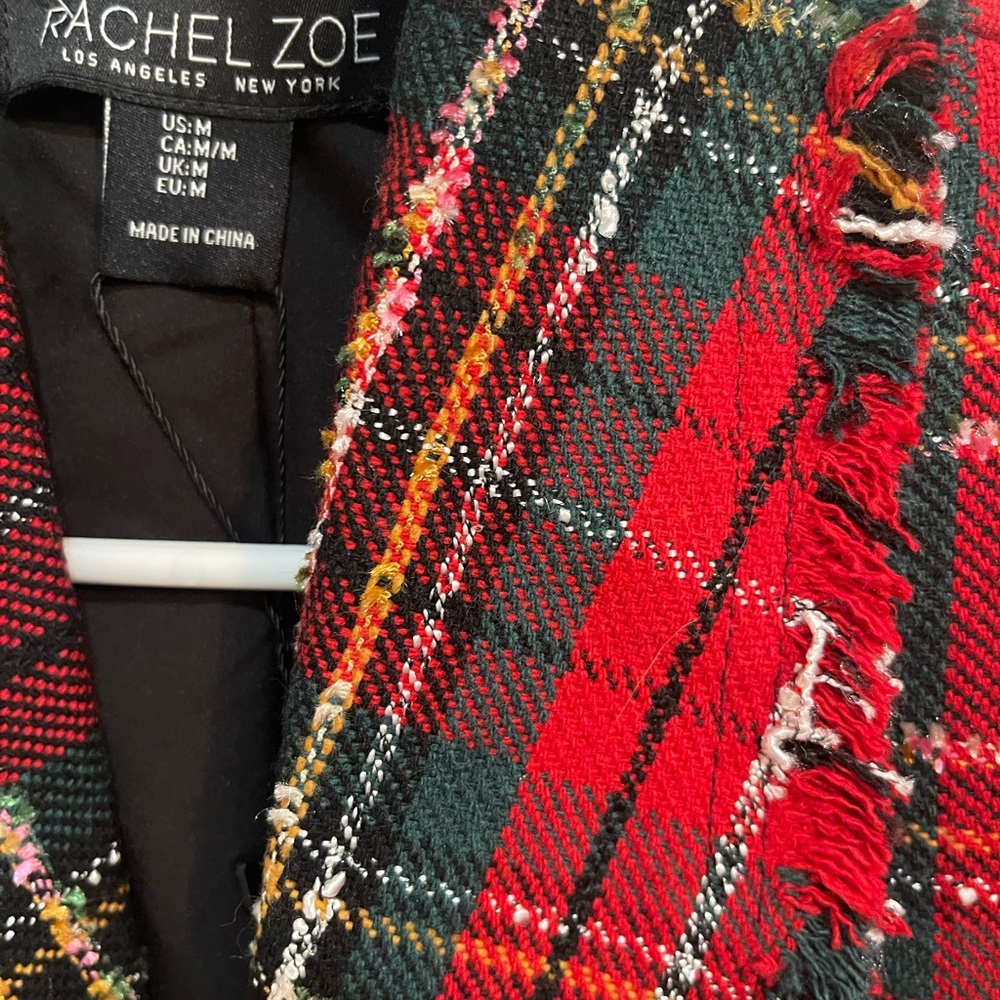 Rachel Zoe Tartan Blazer with Fringe - Picture 3 of 3